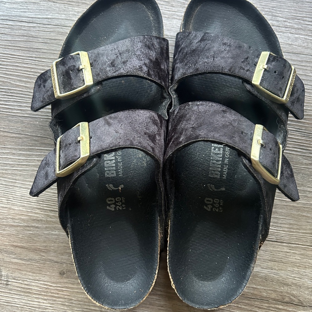 Birkenstock Black Suede Sandals